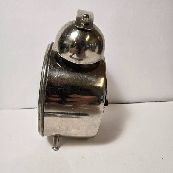 Deco 79 Stainless Steel Analog Table Clock SILENT Bell Style Decorative Top 7x5" - Picture 3 of 11